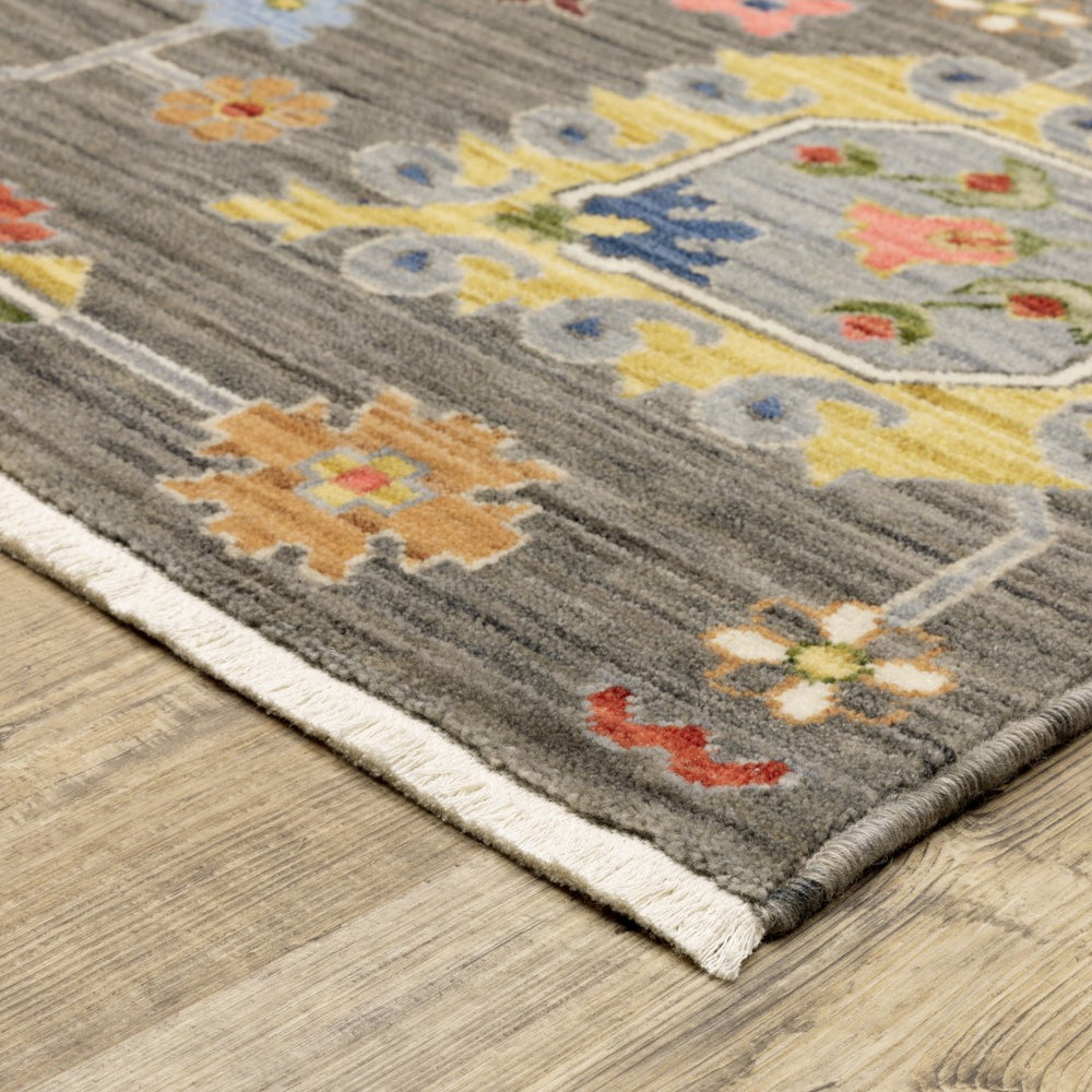 Oriental Weavers Lucca 8111K Traditional/Bohemian Oriental Wool, Nylon Indoor Area Rug Grey/ Multi 2'6" x 12' L8111K078370ST
