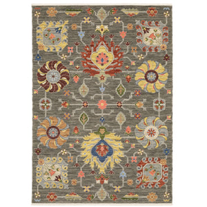 Oriental Weavers Lucca 8111K Traditional/Bohemian Oriental Wool, Nylon Indoor Area Rug Grey/ Multi 2'6" x 12' L8111K078370ST