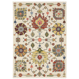 Lucca 8111W Rug colors include shades of ivory, yellow, rust, green, grey, pink, orange, blue, grey/Bohemian Oriental Wool, Nylon Indoor Area Rug