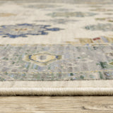 Oriental Weavers Lucca 846H1 Traditional/Bohemian Oriental Wool, Nylon Indoor Area Rug Ivory/ Blue 2'6" x 12' L846H1078370ST