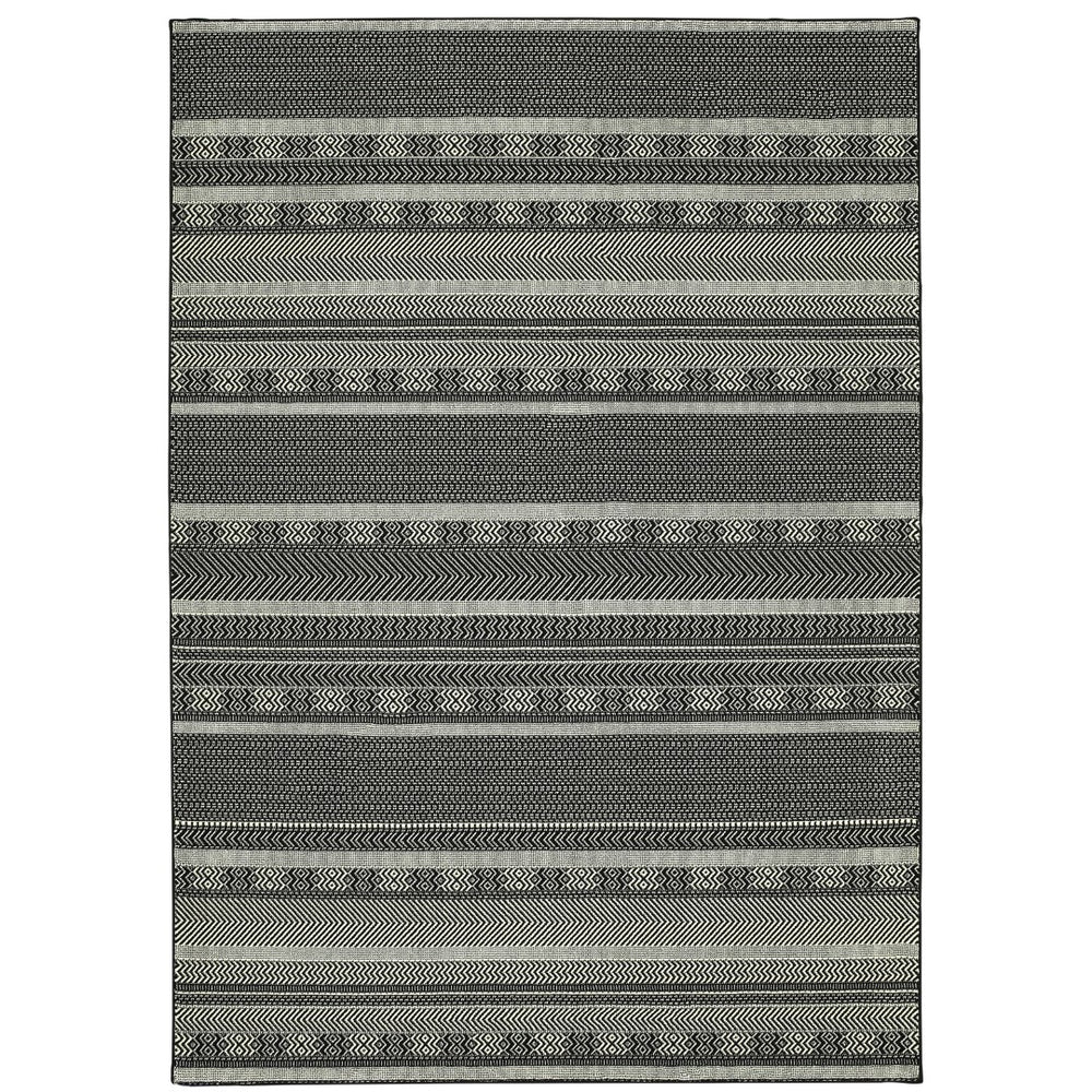 Oriental Weavers Luna 1802K Transitional/Industrial Geometric Polypropylene Indoor Area Rug Black/ Ivory 9'10" x 12'10" L1802K300390ST