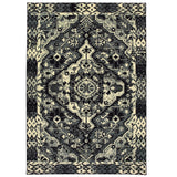 Oriental Weavers Luna 5603K Global/Tribal Southwest/Lodge Polypropylene Indoor Area Rug Black/ Ivory 9'10" x 12'10" L5603K300390ST