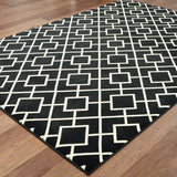 Oriental Weavers Luna 8123B Casual/Moroccan Geometric Polypropylene Indoor Area Rug Black/ Ivory 9'10" x 12'10" L8123B300390ST