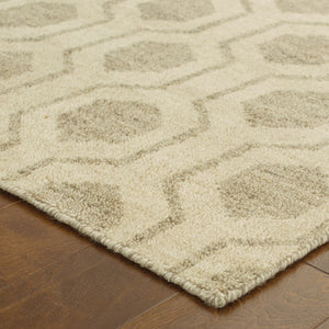 Oriental Weavers Maddox 56505 Casual/Transitional Geometric Wool Indoor Area Rug Beige/ Stone 2'6" x 10' M56505076305ST