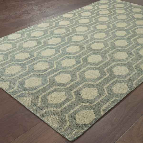 Oriental Weavers Maddox 56506 Casual/Transitional Geometric Wool Indoor Area Rug Blue/ Beige 10' x 13' M56506305396ST
