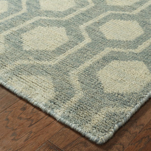 Oriental Weavers Maddox 56506 Casual/Transitional Geometric Wool Indoor Area Rug Blue/ Beige 2'6" x 10' M56506076305ST
