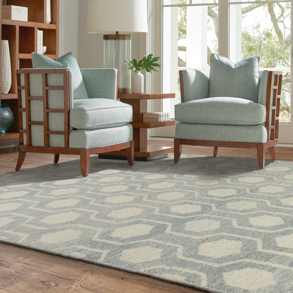 Oriental Weavers Maddox 56506 Casual/Transitional Geometric Wool Indoor Area Rug Blue/ Beige 10' x 13' M56506305396ST