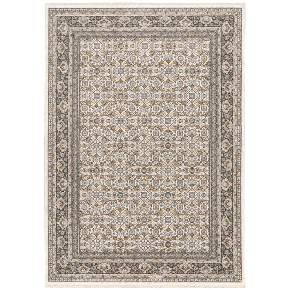 Oriental Weavers Maharaja 2061N Traditional/Vintage Oriental Polyester Indoor Area Rug Ivory/ Grey 9'10" x 12'10" M2061N300394ST