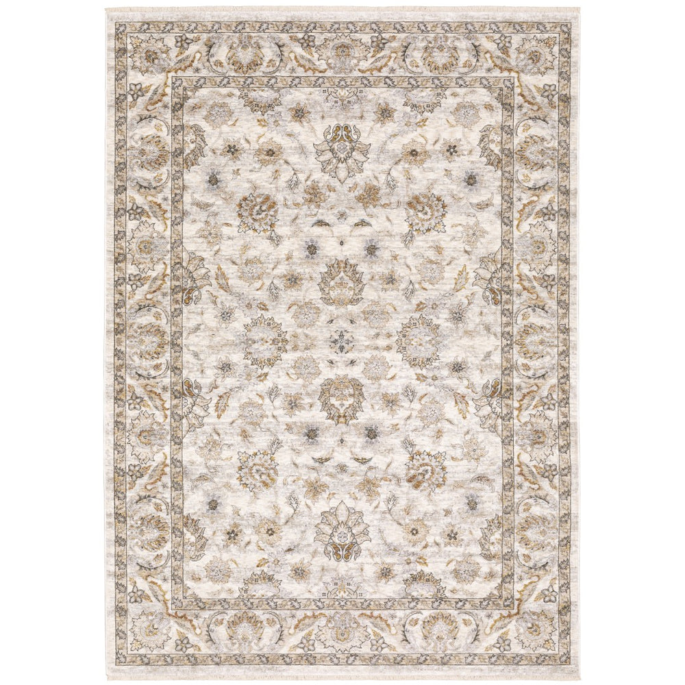 Oriental Weavers Maharaja 070W1 Traditional/Vintage Oriental Polyester Indoor Area Rug Ivory/ Grey 6'7" x 9'6" M070W1200296ST