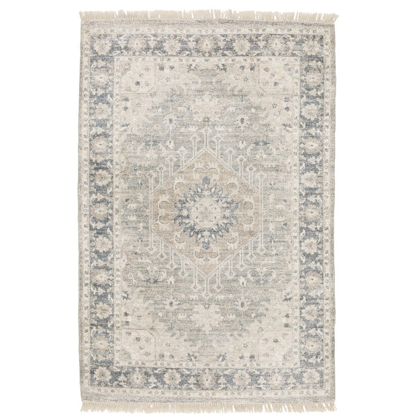 Oriental Weavers Malabar 45302 Traditional/Bohemian Oriental Polyester, Rayon Indoor Area Rug Beige/ Grey 10' x 13' M45302304396ST