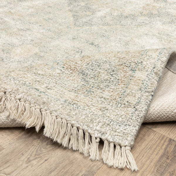 Oriental Weavers Malabar 45303 Traditional/Bohemian Oriental Polyester, Rayon Indoor Area Rug Beige/ Grey 10' x 13' M45303304396ST