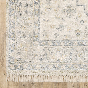 Oriental Weavers Malabar 45304 Traditional/Bohemian Oriental Polyester, Rayon Indoor Area Rug Beige/ Charcoal 10' x 13' M45304304396ST