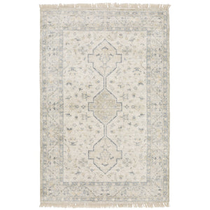 Oriental Weavers Malabar 45304 Traditional/Bohemian Oriental Polyester, Rayon Indoor Area Rug Beige/ Charcoal 10' x 13' M45304304396ST