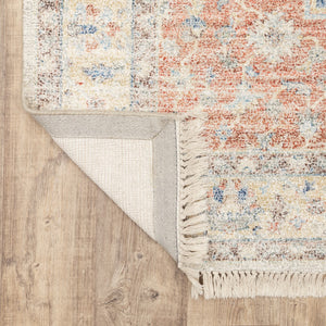 Oriental Weavers Malabar 45305 Traditional/Bohemian Oriental Polyester, Rayon Indoor Area Rug Orange/ Blue 10' x 13' M45305304396ST