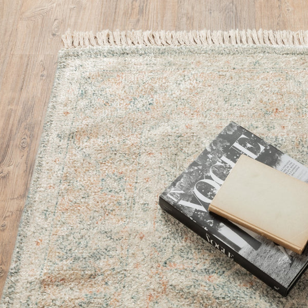 Oriental Weavers Malabar 45307 Traditional/Bohemian Oriental Polyester, Rayon Indoor Area Rug Grey/ Beige 10' x 13' M45307304396ST