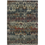 Oriental Weavers Mantra 048V7 Transitional/Global Abstract Polypropylene, Polyester Indoor Area Rug Grey/ Blue 7'10" x 10'10" M048V7240330ST
