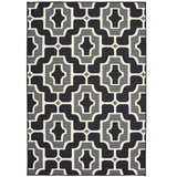 Oriental Weavers Marina 1491Z Moroccan/Global Geometric Polypropylene Indoor/Outdoor Area Rug Black/ Grey 8'6" x 13' M1491Z259396ST