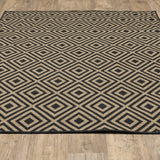 Oriental Weavers Marina 2335K Casual/Contemporary Geometric Polypropylene Indoor/Outdoor Area Rug Black/ Tan 8'6" x 13' M2335K259396ST