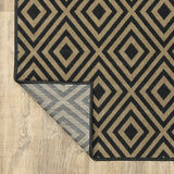 Oriental Weavers Marina 2335K Casual/Contemporary Geometric Polypropylene Indoor/Outdoor Area Rug Black/ Tan 8'6" x 13' M2335K259396ST