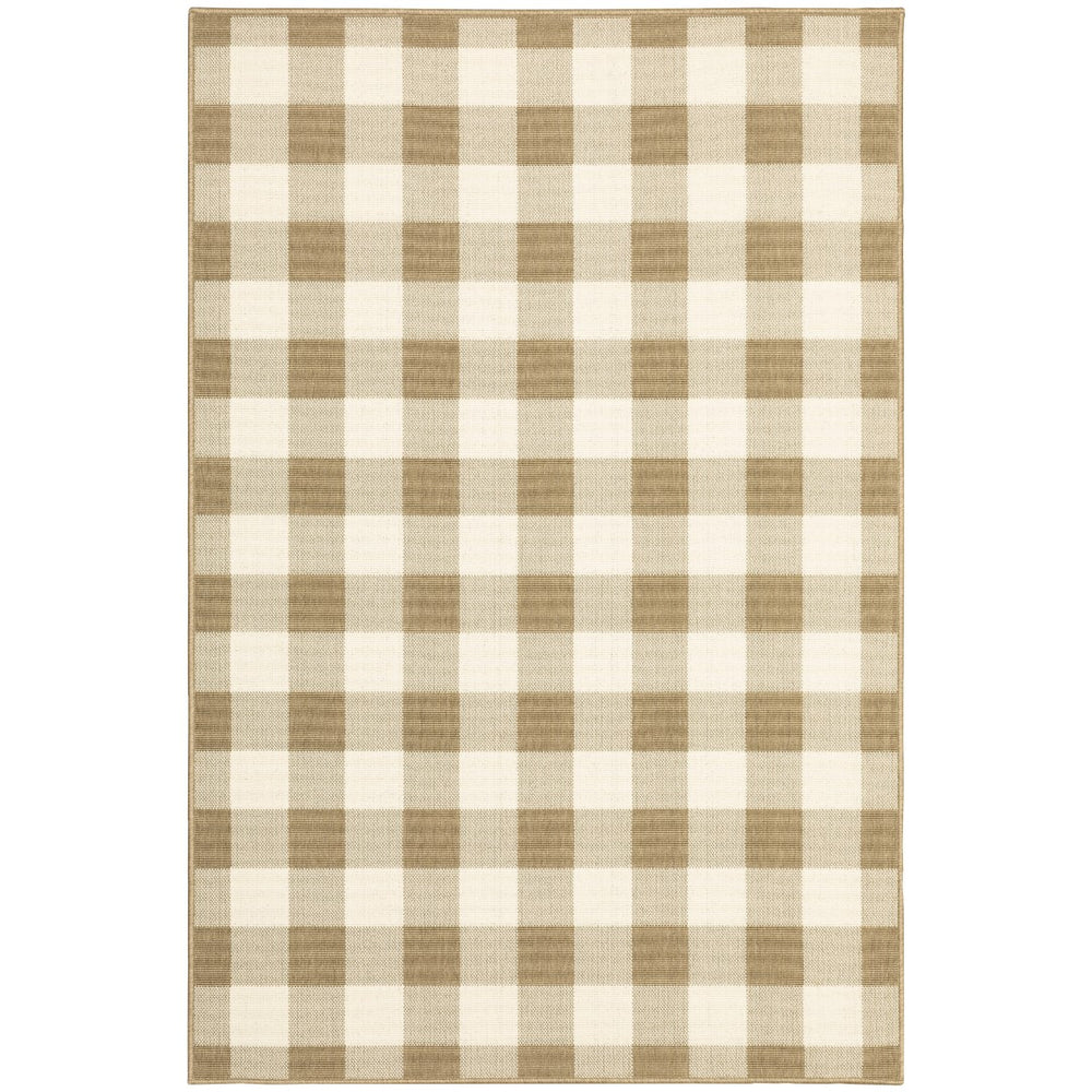 Oriental Weavers Marina 2598I Farmhouse/Casual Geometric Polypropylene Indoor/Outdoor Area Rug Tan/ Ivory 8'6" x 13' M2598I259396ST