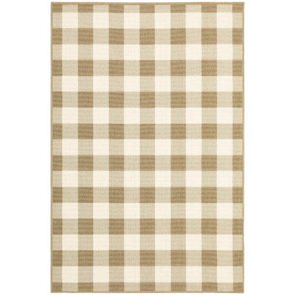 Oriental Weavers Marina 2598I Farmhouse/Casual Geometric Polypropylene Indoor/Outdoor Area Rug Tan/ Ivory 8'6" x 13' M2598I259396ST