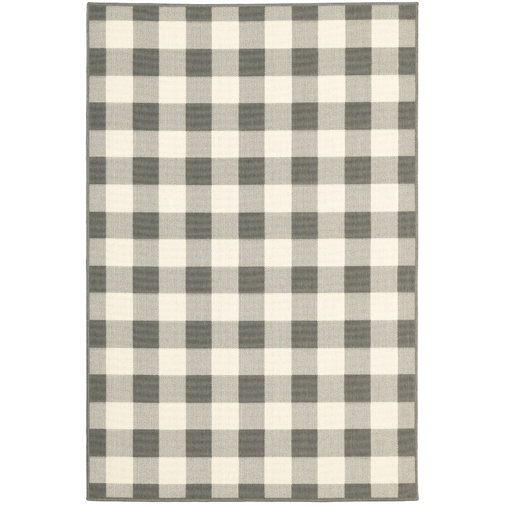 Oriental Weavers Marina 2598W Farmhouse/Casual Geometric Polypropylene Indoor/Outdoor Area Rug Grey/ Ivory 8'6" x 13' M2598W259396ST