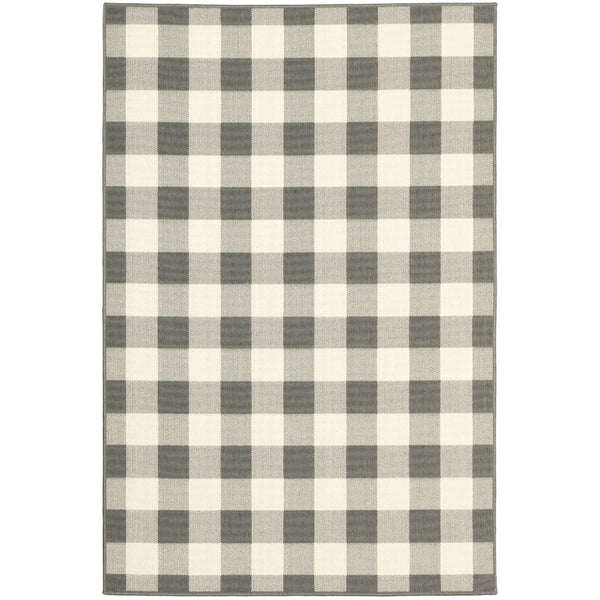 Oriental Weavers Marina 2598W Farmhouse/Casual Geometric Polypropylene Indoor/Outdoor Area Rug Grey/ Ivory 8'6" x 13' M2598W259396ST