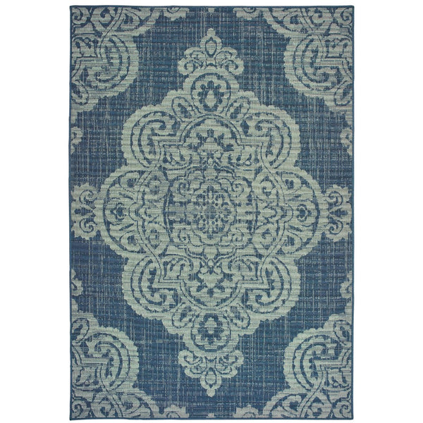 Oriental Weavers Marina 5929B Bohemian/Global Oriental Polypropylene Indoor/Outdoor Area Rug Navy/ Grey 8'6" x 13' M5929B259396ST