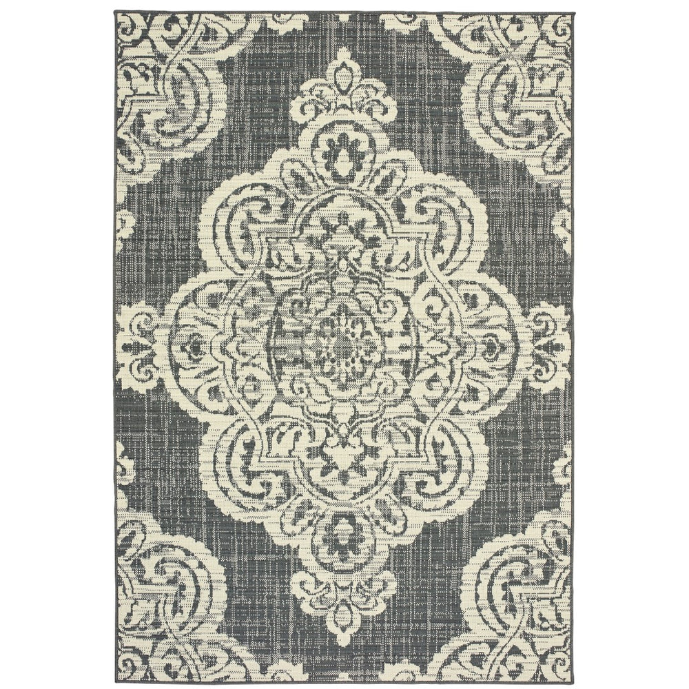 Oriental Weavers Marina 5929E Bohemian/Global Oriental Polypropylene Indoor/Outdoor Area Rug Grey/ Ivory 8'6" x 13' M5929E259396ST