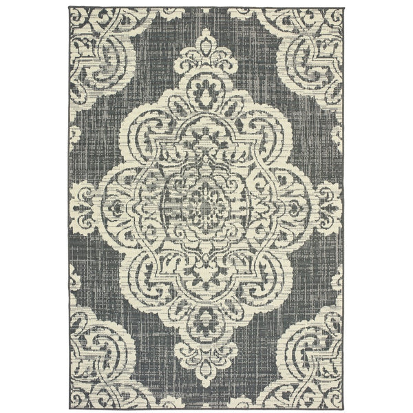 Oriental Weavers Marina 5929E Bohemian/Global Oriental Polypropylene Indoor/Outdoor Area Rug Grey/ Ivory 8'6" x 13' M5929E259396ST