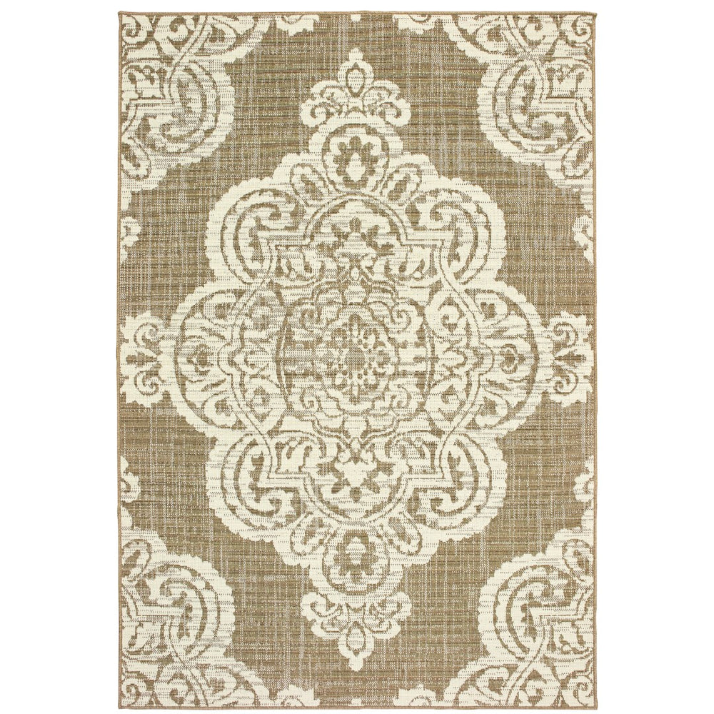 Oriental Weavers Marina 5929J Bohemian/Global Oriental Polypropylene Indoor/Outdoor Area Rug Tan/ Ivory 8'6" x 13' M5929J259396ST