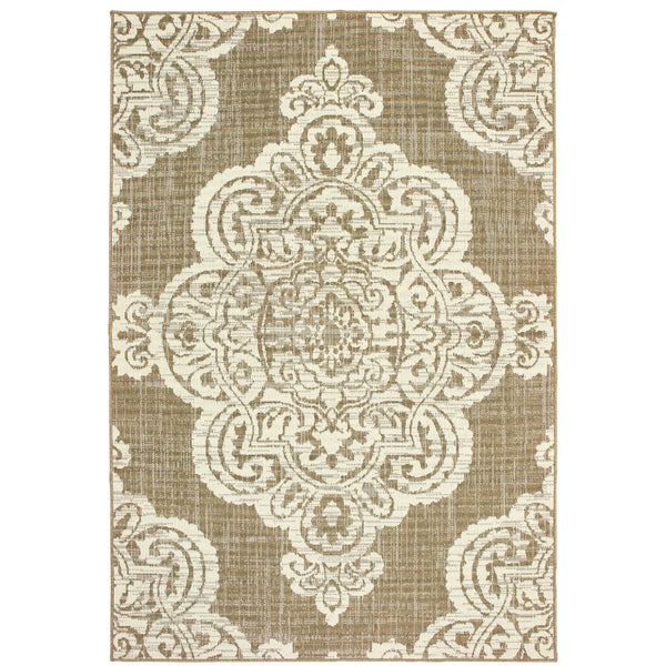 Oriental Weavers Marina 5929J Bohemian/Global Oriental Polypropylene Indoor/Outdoor Area Rug Tan/ Ivory 8'6" x 13' M5929J259396ST