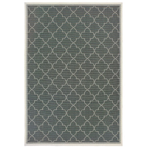 Oriental Weavers Marina 6025L Moroccan/Casual Geometric Polypropylene Indoor/Outdoor Area Rug Grey/ Ivory 8'6" x 13' M6025L259396ST