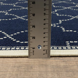 Oriental Weavers Marina 6025P Moroccan/Casual Geometric Polypropylene Indoor/Outdoor Area Rug Navy/ Ivory 8'6" x 13' M6025P259396ST