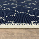 Oriental Weavers Marina 6025P Moroccan/Casual Geometric Polypropylene Indoor/Outdoor Area Rug Navy/ Ivory 8'6" x 13' M6025P259396ST