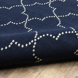 Oriental Weavers Marina 6025P Moroccan/Casual Geometric Polypropylene Indoor/Outdoor Area Rug Navy/ Ivory 8'6" x 13' M6025P259396ST