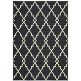 Oriental Weavers Marina 7763K Moroccan/Global Geometric Polypropylene Indoor/Outdoor Area Rug Black/ Ivory 8'6" x 13' M7763K259396ST