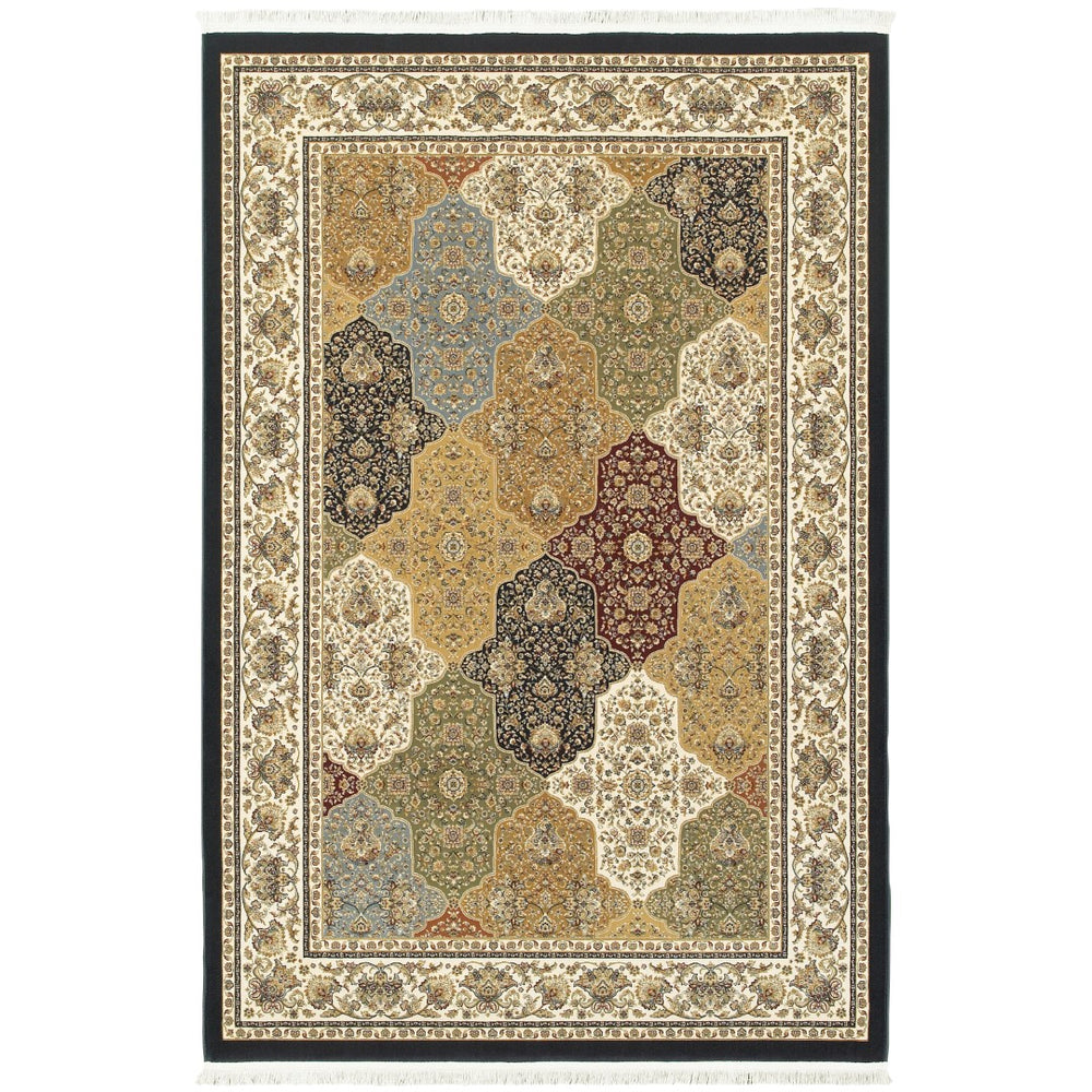 Oriental Weavers Masterpiece 1331X Traditional/Vintage Oriental Polypropylene Indoor Area Rug Navy/ Multi 9'10" x 12'10" M1331X300390ST