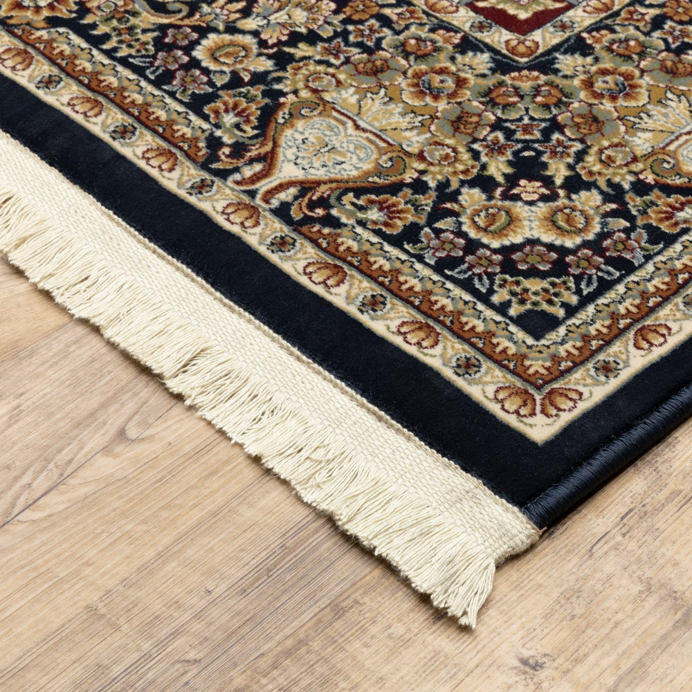 Oriental Weavers Masterpiece 1802B Traditional/Vintage Oriental Polypropylene Indoor Area Rug Navy/ Multi 6'7" x 9'6" M1802B200290ST