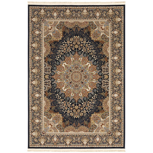 Oriental Weavers Masterpiece 1802B Traditional/Vintage Oriental Polypropylene Indoor Area Rug Navy/ Multi 6'7" x 9'6" M1802B200290ST