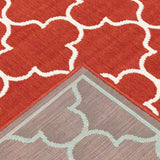 Oriental Weavers Meridian 1295R Moroccan/Casual Trellis Polypropylene Indoor/Outdoor Area Rug Red/ Ivory 8'6" x 13' M1295R259396ST