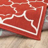 Oriental Weavers Meridian 1295R Moroccan/Casual Trellis Polypropylene Indoor/Outdoor Area Rug Red/ Ivory 8'6" x 13' M1295R259396ST