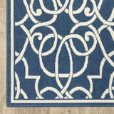 Oriental Weavers Meridian 2205B Moroccan/Traditional Geometric Polypropylene Indoor/Outdoor Area Rug Navy/ Ivory 8'6" x 13' M2205B259396ST