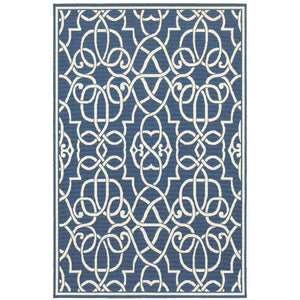 Oriental Weavers Meridian 2205B Moroccan/Traditional Geometric Polypropylene Indoor/Outdoor Area Rug Navy/ Ivory 8'6" x 13' M2205B259396ST
