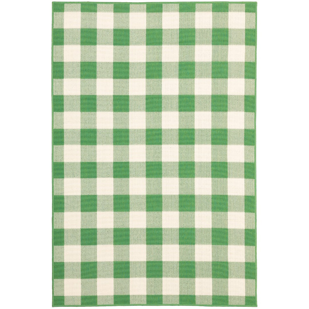 Oriental Weavers Meridian 2598G Farmhouse/Casual Geometric Polypropylene Indoor/Outdoor Area Rug Green/ Ivory 8'6" x 13' M2598G259396ST