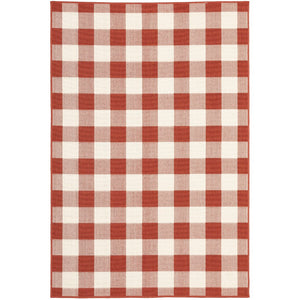 Oriental Weavers Meridian 2598R Farmhouse/Casual Geometric Polypropylene Indoor/Outdoor Area Rug Red/ Ivory 8'6" x 13' M2598R259396ST