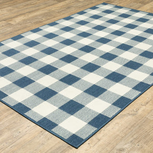 Oriental Weavers Meridian 2598V Casual/Farmhouse Geometric Polypropylene Indoor/Outdoor Area Rug Blue/ Ivory 8'6" x 13' M2598V259396ST