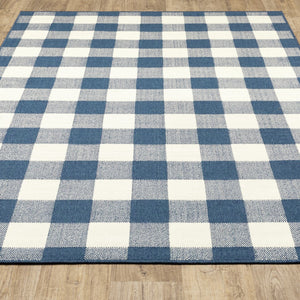 Oriental Weavers Meridian 2598V Casual/Farmhouse Geometric Polypropylene Indoor/Outdoor Area Rug Blue/ Ivory 8'6" x 13' M2598V259396ST