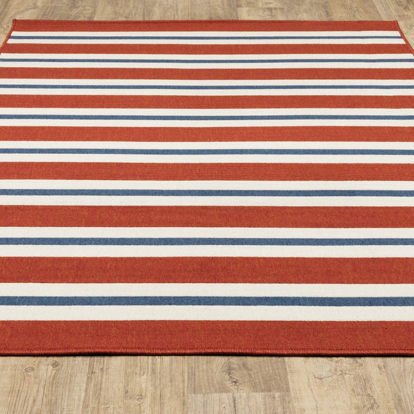 Oriental Weavers Meridian 5701R Nautical & Coastal/Classic Striped Polypropylene Indoor/Outdoor Area Rug Red/ Blue 8'6" x 13' M5701R259396ST