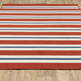 Oriental Weavers Meridian 5701R Nautical & Coastal/Classic Striped Polypropylene Indoor/Outdoor Area Rug Red/ Blue 8'6" x 13' M5701R259396ST